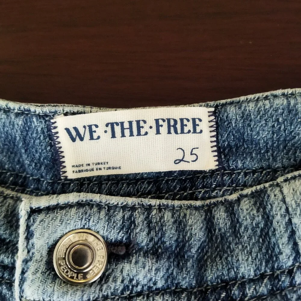 Free People - Osaka Mid Rise Barrel Jeans - Spring Garden & Blue  - Size 25 - Picture 4 of 6